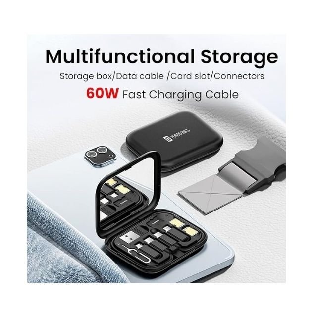 Portronics Snapcase 60W Multifunctional Fast Charging Data Cable Kit - Image 2