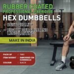 RUBX Rubber Coated Professional Exercise Hex Dumbbells (Pack Of 2) - Image 4