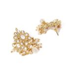 ZAVERI PEARLS Ethnic Kundan & Pearls Multi Layers Bridal Necklace Set - Image 4